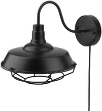 Load image into Gallery viewer, Vintage Wall lamp with Plug 1.8m Black Switch line