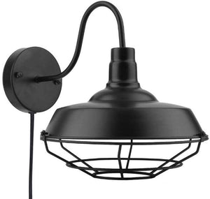 Vintage Wall lamp with Plug 1.8m Black Switch line