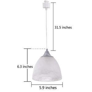 Track Pendant Lighting with Frosted White Finish Glass Shade
