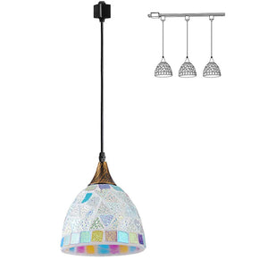 Track Lighting Pendant Tiffany Lamp, Vintage Bronze
