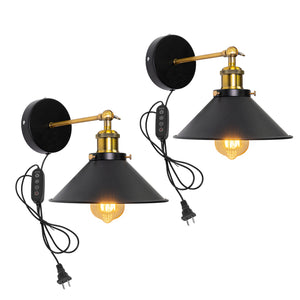 Multi-Function Wall Sconces Antique Cone Shade Lighting Fixture