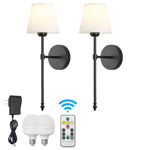 Rechargeable Cordless Wall Sconces Dimmable Smart LED Bulbs with Remote