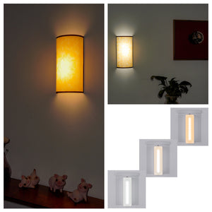 Wireless Rechargeable LED Wall Sconce USB Port Charging with Remote Half-cylinder Shade