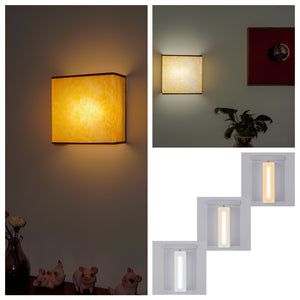 Wireless Rechargeable LED Wall Sconce USB Port Charging with Remote Square Shade