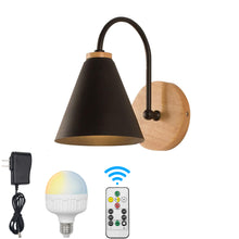 Load image into Gallery viewer, Rechargeable Cordless Loft Cone Wall Sconces Smart LED Bulbs with Remote