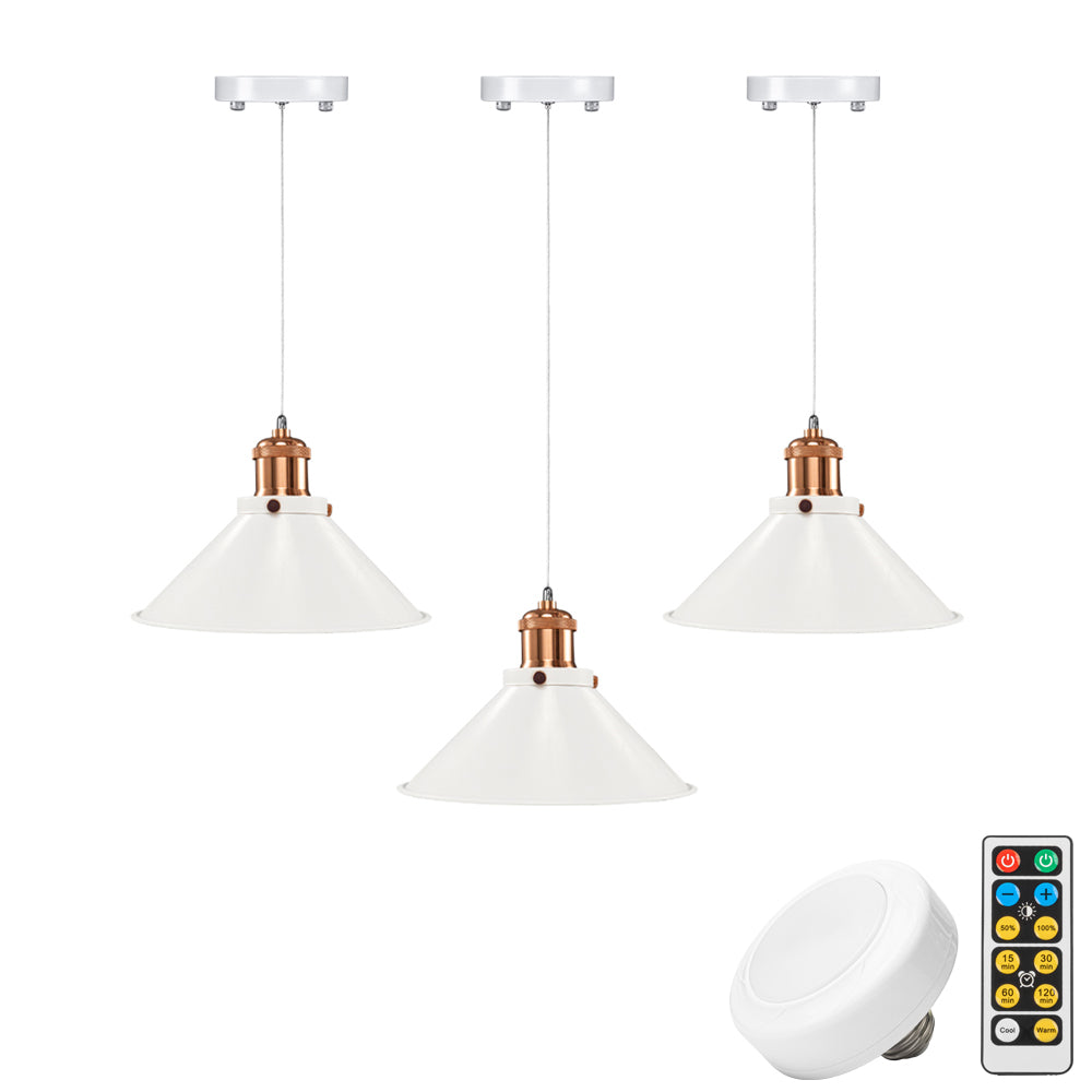 Battery Operated Pendant Light with Adjustable Iron Cable 8.7