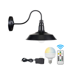 Load image into Gallery viewer, Battery Wireless Gooseneck Stem Wall Sconce Remote Dimmable LED 10&quot; Shade