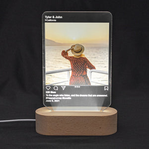 Instagram Style Acrylic Led Lamp with Personalized Photo Anniversary Gift