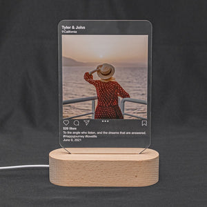 Instagram Style Acrylic Led Lamp with Personalized Photo Anniversary Gift