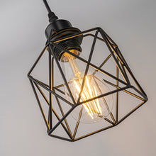Load image into Gallery viewer, Track Pendant Lights Freely Adjustable Cord Hollow Metal Cage Black Shade
