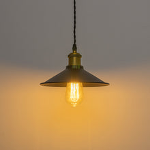 Load image into Gallery viewer, Track Pendant Lights Freely Adjustable Black Metal Shade Matt Brass Finish Base Loft Kitchen Sink Lamp