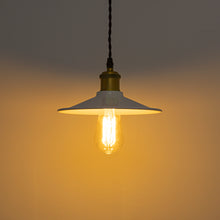 Load image into Gallery viewer, Track Pendant Lights Freely Adjustable White Metal Shade Matt Brass Finish Base Loft Hallway Lamp
