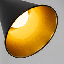 Load image into Gallery viewer, Rotatable Tilt Adjusted Track Head Light Matte Brass Finish Base Cone Metal Black Outer Gold Inner Shade Retro Design