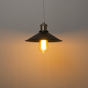 Track Pendant Lights Freely Adjustable Black Metal Shade Bright Nickel Base Loft Kitchen Sink Lamp