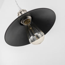Load image into Gallery viewer, Track Pendant Lights Freely Adjustable Black Metal Shade Bright Nickel Base Loft Kitchen Sink Lamp