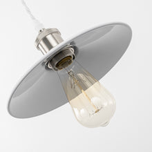 Load image into Gallery viewer, Track Pendant Lights Freely Adjustable White Metal Shade Bright Nickel Base Loft Hallway Lamp