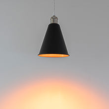 Load image into Gallery viewer, Track Pendant Lights Freely Adjustable Gold Inner Black Outer Metal Shade Bright Nickel Base Loft Hallway Lamp