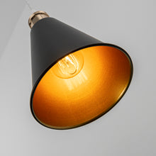 Load image into Gallery viewer, Track Pendant Lights Freely Adjustable Gold Inner Black Outer Metal Shade French Gold Base Loft Hallway Lamp