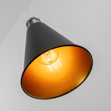 Load image into Gallery viewer, Track Pendant Lights Freely Adjustable Gold Inner Black Outer Metal Shade Matt Nickel Base Loft Hallway Lamp