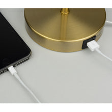 Load image into Gallery viewer, Table Lamp Base with USB Port Brushed Steel Stick Accent with Pull Chain