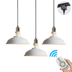 Track Pendant Lighting with Dimmable Smart LED Bulbs and Remote Industrial Style