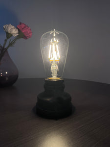 Cordless Table Lamp Chargable 3.7V LED Light Remote Retro Antique Iron