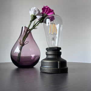 Cordless Table Lamp Chargable 3.7V LED Light Remote Retro Antique Iron