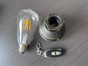 Cordless Table Lamp Chargable 3.7V LED Light Remote Retro Antique Iron