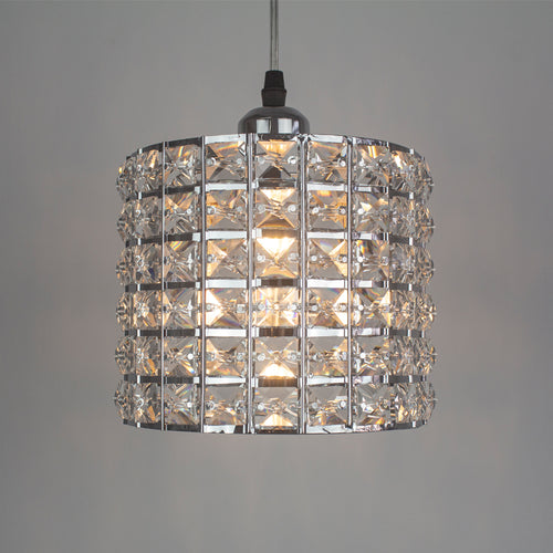 Track Light Pendant Crystal and Chrome Mini Lamp 1pc