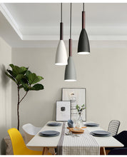 Load image into Gallery viewer, Track Light Wooden Socket Pendant Black/White Shade 1pc
