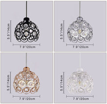Load image into Gallery viewer, Track Light Pendant Crystal Black/White/Silver/Golden Globe Cage Lamp 1pc