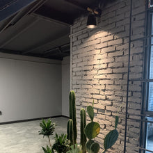 Load image into Gallery viewer, Solar Power Loft Wall Sconces 5.1&quot; Black Barrel Shade with LED Light Bulb Button Switch