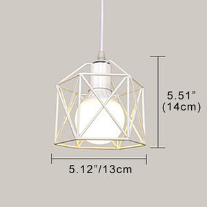 Track Light Pendant Black/White Iron Square Cage Mini Lamp 1pc