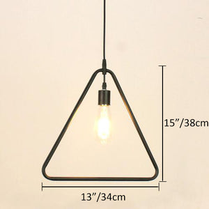 Track Light Pendant Geometric Iron Shape Simple Nordic Loft Pendant Light