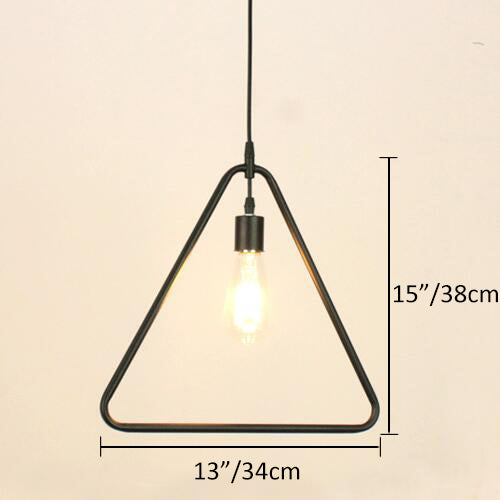 Track Light Pendant Geometric Iron Shape Simple Nordic Loft Pendant Light