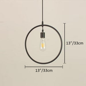 Track Light Pendant Geometric Iron Shape Simple Nordic Loft Pendant Light