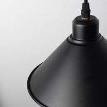 Load image into Gallery viewer, Rechargeable Battery Adjustable Cord Pendant Light Black Metal Shade Smart LED Bulbs with Remote Vintage Design