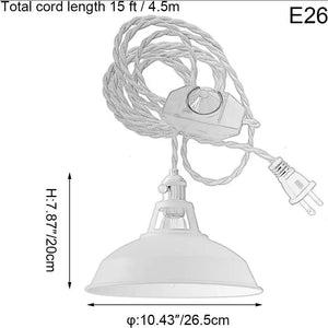 Plug-in Swag Handing Pendant Lights with Dimmer Switch Cord