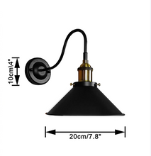 Load image into Gallery viewer, Rechargeable Smart LED Bulbs With Remote Cordless Metal Cone Shade Gooseneck Wall Sconces
