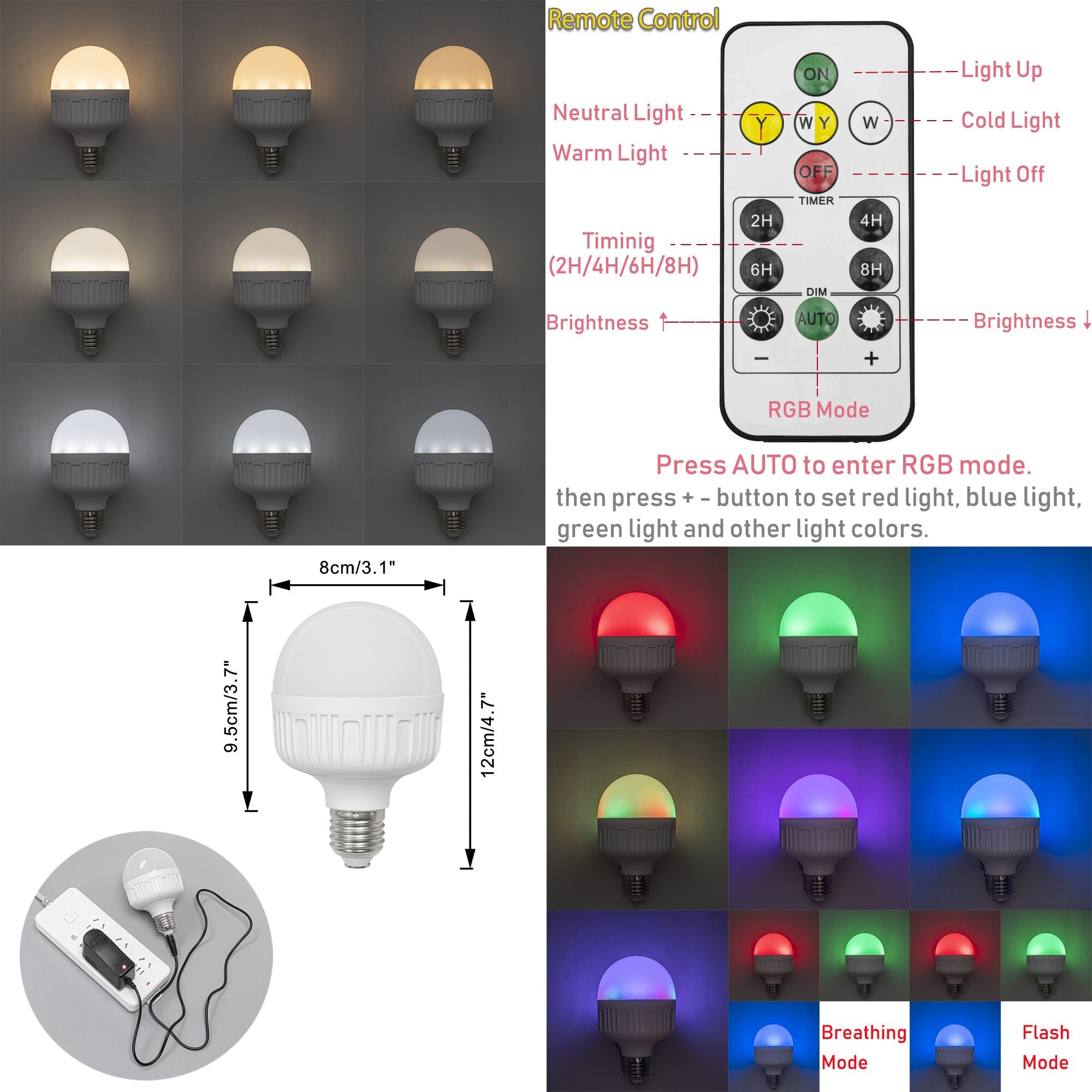 Remote Control Solar Power Pendant Retro Socket Light with LED Bulb Bu –  Nunu Lighting