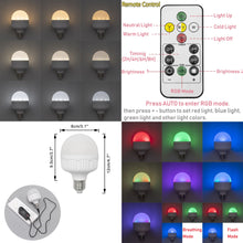 Load image into Gallery viewer, Rechargeable Battery Pendant Light Metal Shade Smart LED Bulbs with Remote