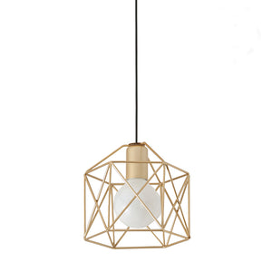 Track Light Pendants Iron Square Cage Golden/White 1pc