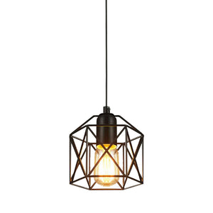 Track Light Pendant Black/White Iron Square Cage Mini Lamp 1pc