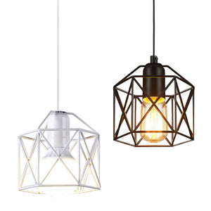 Track Light Pendant Black/White Iron Square Cage Mini Lamp 1pc