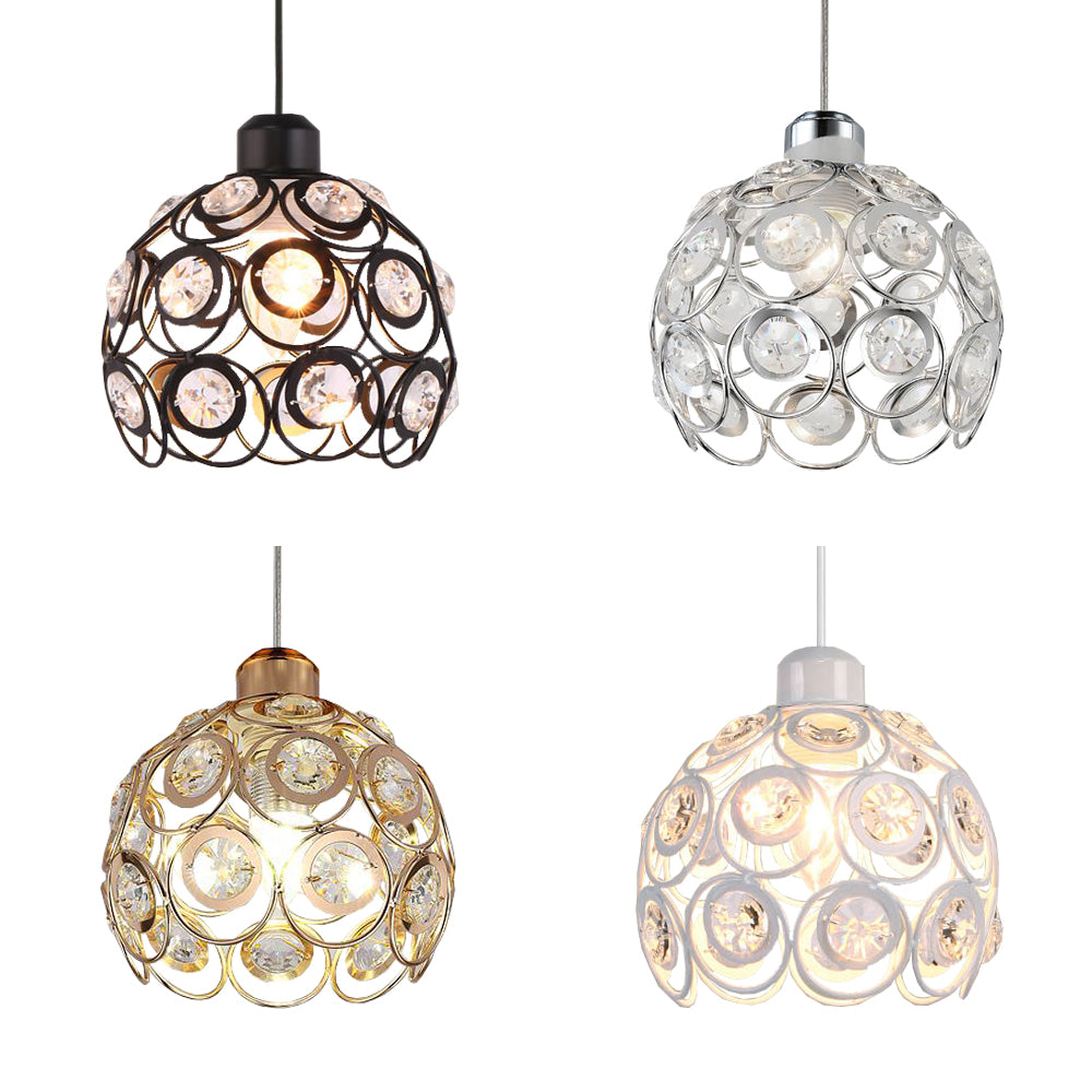 Track Light Pendant Crystal Black/White/Silver/Golden Globe Cage Lamp 1pc