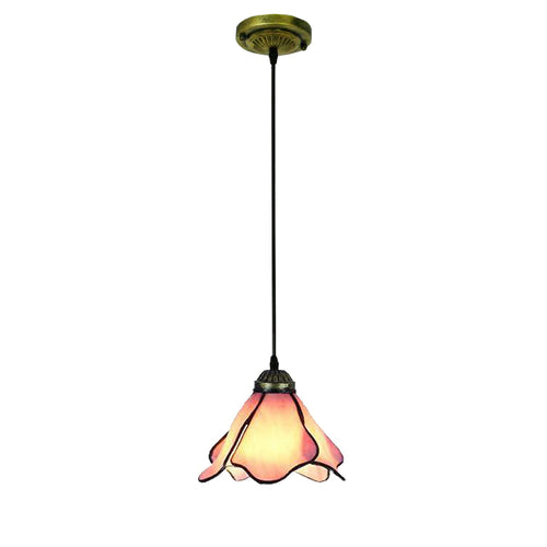 Ceiling Pendant Lights Mediterranean Style Pink Flower Shade