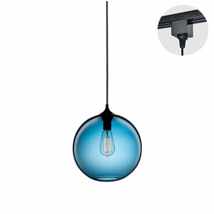 Track Light Pendant Blue/Brown Color Crystal Globe Glass Shade 1pc