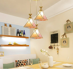 Track Pendant Tiffany Style Chandelier Colorful Lampshade Pendant