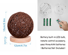 Load image into Gallery viewer, Cordless Battery Table Lamp Dimmable LED Night Light with Remote