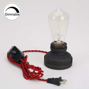 Table Lamp Steampunk Vintage Style (Button/Dimmer Switch Cord)